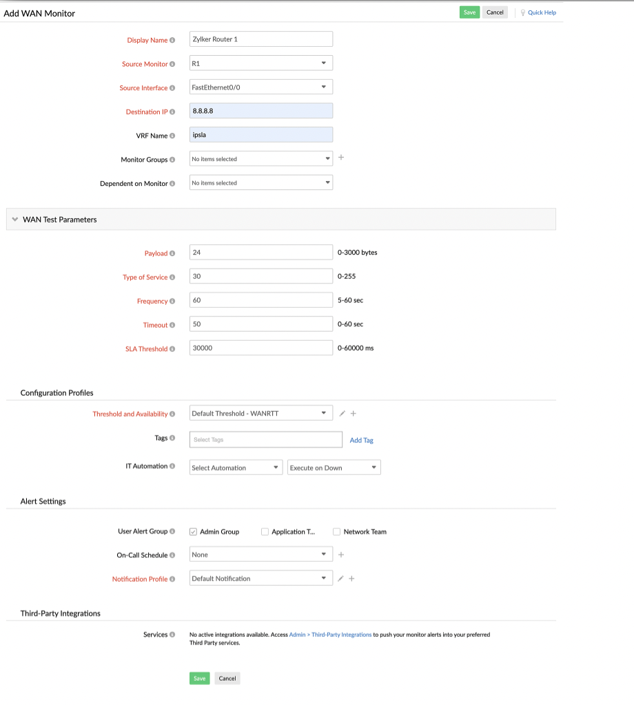 Adding a WAN monitor