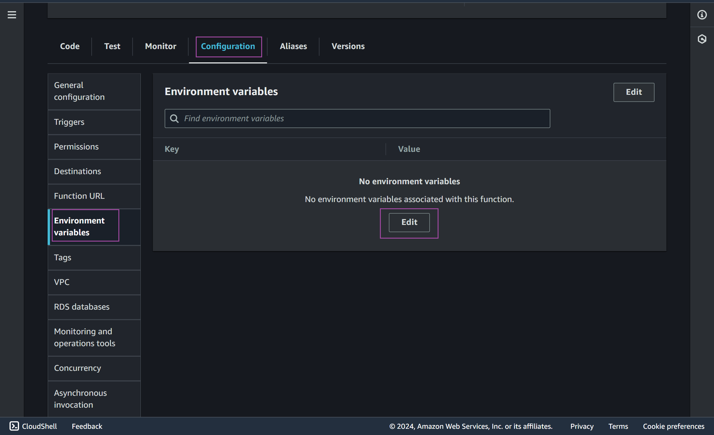 AWS configuration environment variables