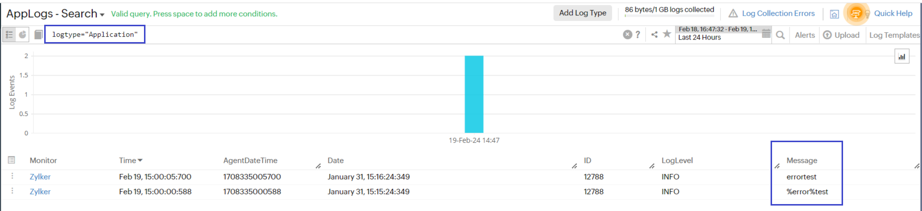 Sample log