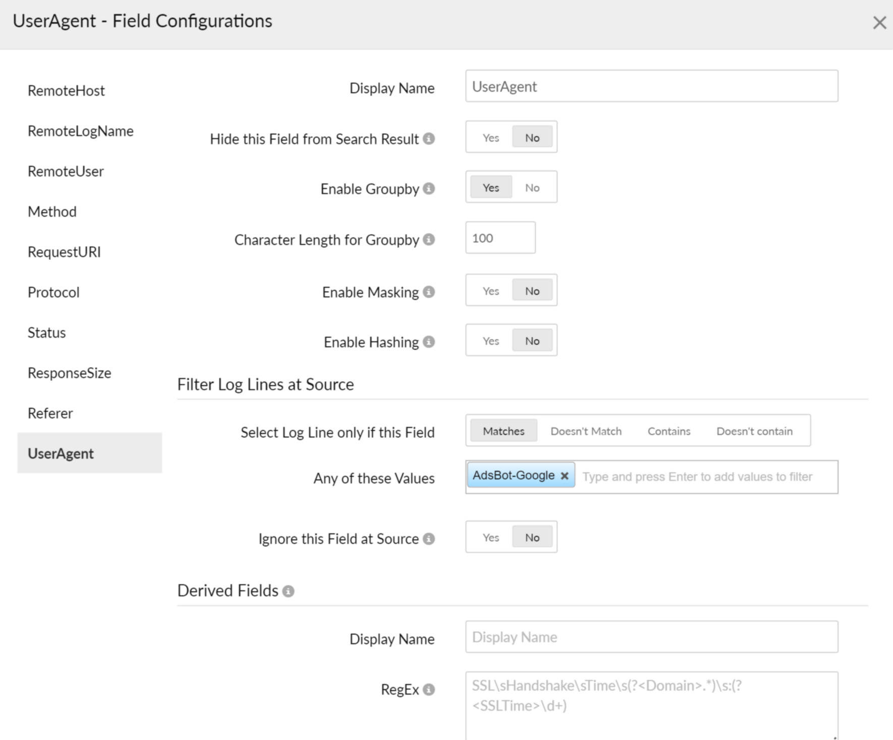 Field configuration