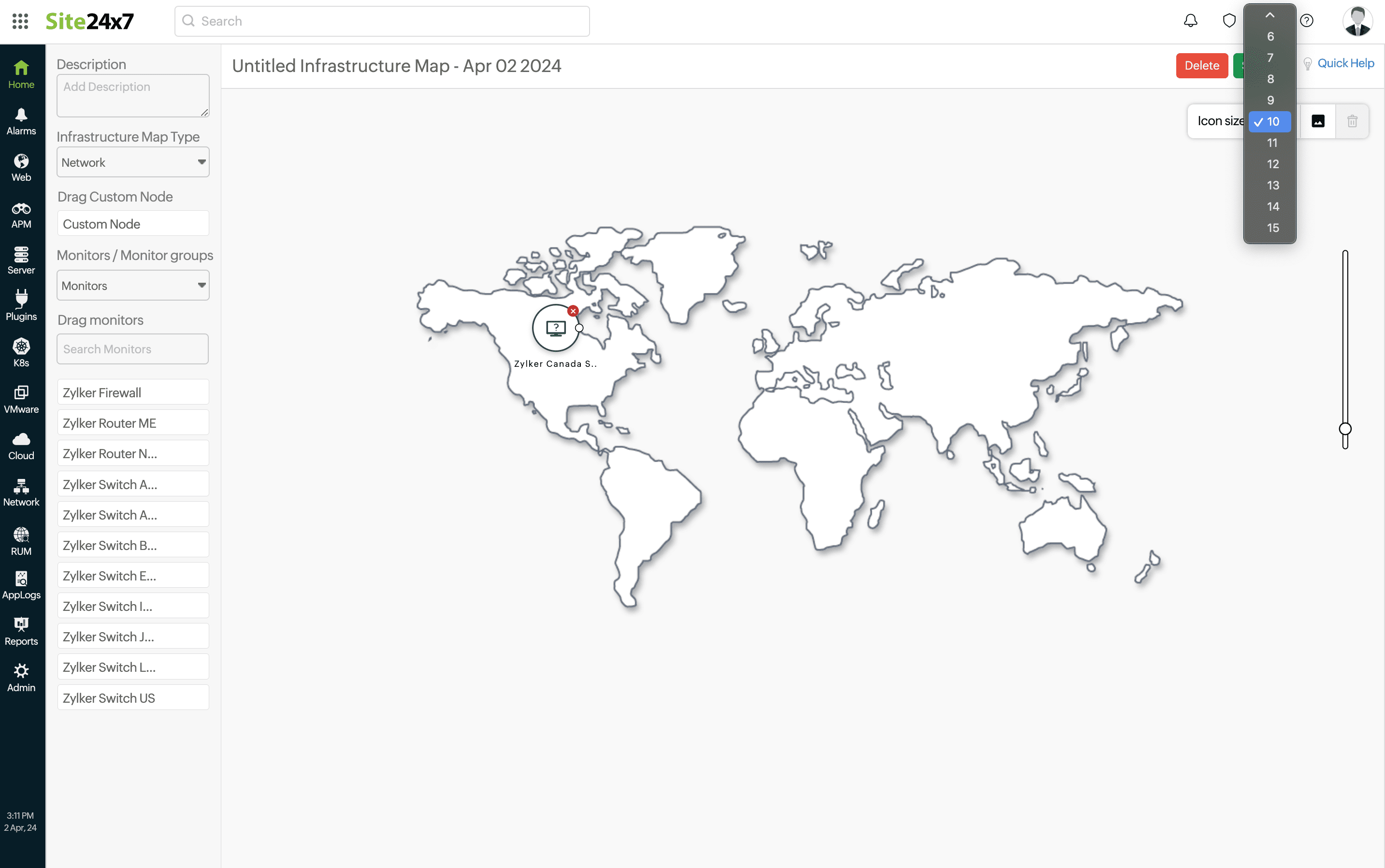 Icon size in maps