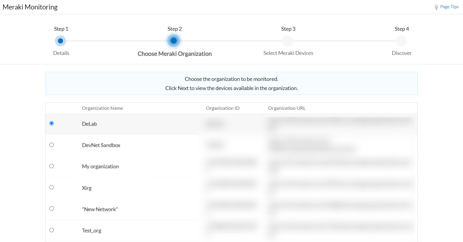 Monitor meraki organization.