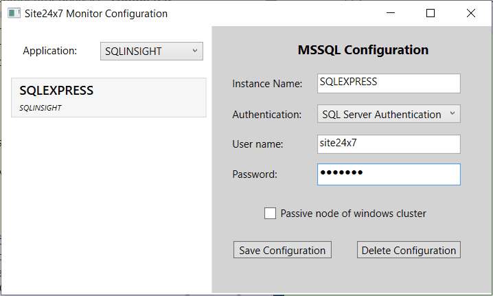 Microsoft SQL Configuration